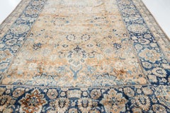 Doris Leslie Blau Antique Kirman Cream Beige Rug - c. 1900 (Size Adjusted)