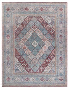 Doris Leslie Blau Tappeto antico Kirman floreale a trifoglio grigio chiaro - c.C. 1920