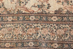 Doris Leslie Blau Antique Kirman Floral Allover Soft Beige Rug - c. 1920