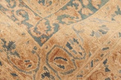 Doris Leslie Blau Antique Kirman Floral Allover Warm Tan Rug - c. 1900