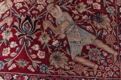 Doris Leslie Blau Camino de Mesa Antiguo Kirman Floral Bronceado Cálido - c. 1900 (Fragmento)