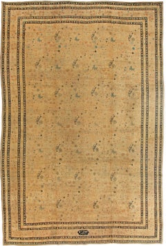 Doris Leslie Blau Antique Kirman In Warm Tan Rug - c. 1900 (Size Adjusted)