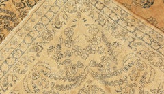 Doris Leslie Blau Antique Kirman Medallion Warm Tan Carpet - c. 1900