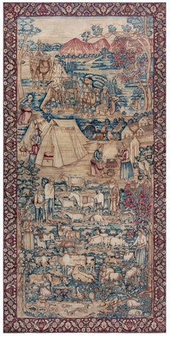 Doris Leslie Blau Antique Kirman Soft Beige Rug - c. 1870 Pictorial Biblical
