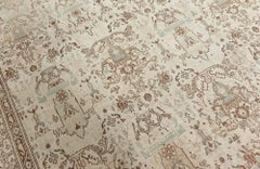 Doris Leslie Blau Antique Malayer Allover Cream Beige Hand-Knotted Rug - c. 1920
