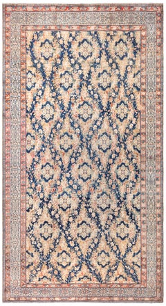 Doris Leslie Blau Antique Malayer Allover Floral Cream Rug - c. 1900