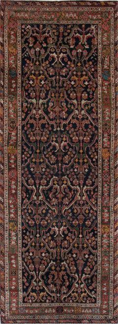 Doris Leslie Blau Antique Malayer Allover Floral Ivory Runner - c. 1880