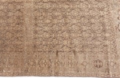 Doris Leslie Blau Antique Malayer Floral Allover Classic Taupe Carpet - c. 1900