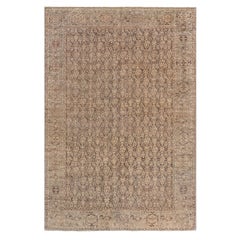 Doris Leslie Blau Antique Malayer Floral Allover Classic Taupe Carpet - c. 1900