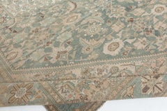Doris Leslie Blau Antique Malayer Floral Medallion Pale Sand Rug - c. 1920