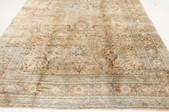 Doris Leslie Blau Antique Meshad Allover Floral Soft Beige Carpet - c. 1800