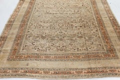 Doris Leslie Blau Antique Meshad Allover Floral Soft Beige Rug - c. 1900