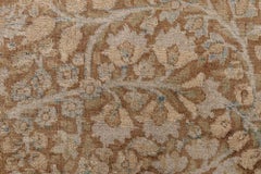 Doris Leslie Blau Antique Meshad Allover Floral Soft Beige Rug - c. 1920