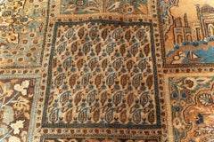 Doris Leslie Blau Antique Meshad Allover Warm Tan Hand-Knotted Rug - c. 1920