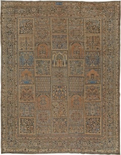 Doris Leslie Blau Antique Meshad Allover Warm Tan Hand-Knotted Rug - c. 1920