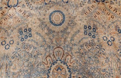 Doris Leslie Blau Antique Meshad Floral Allover Light Beige Rug - c. 1900