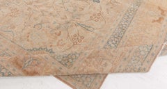 Doris Leslie Blau Antique Meshad Floral Allover Soft Beige Hand-Knotted Wool Rug