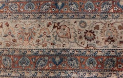 Doris Leslie Blau Antique Meshad Floral Oversized Soft Beige Rug - c. 1880