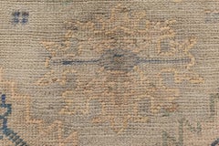 Doris Leslie Blau Antique Oushak Turkish Allover Floral Light Gray Rug - c. 1925