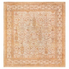 Doris Leslie Blau Antique Oushak Turkish Beige Carpet - c. 1920 (Size Adjusted)