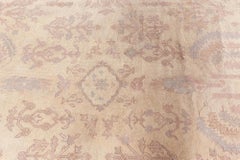 Doris Leslie Blau Antique Oushak Turkish Floral Allover Pale Sand Rug - c. 1920