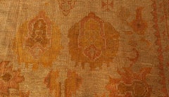 Doris Leslie Blau Antique Oushak Turkish Floral Classic Taupe Rug - c. 1920