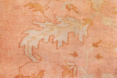 Doris Leslie Blau Antique Oushak Turkish Floral Dusty Pink Carpet - c. 1900