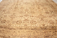 Doris Leslie Blau Antique Oushak Turkish Floral Light Beige Rug - c. 1900
