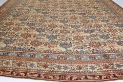 Doris Leslie Blau Antique Oushak Turkish Floral Light Beige Rug - c. 1900