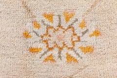 Doris Leslie Blau Antique Oushak Turkish Floral Rug In Light Beige - c. 1930