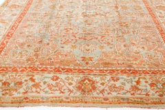 Doris Leslie Blau Antique Oushak Turkish Floral Warm Tan Carpet - c. 1900