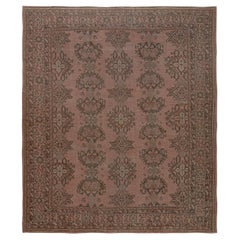 Doris Leslie Blau Antique Oushak Turkish Geometric Light Taupe Carpet - c. 1920