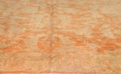 Doris Leslie Blau Antique Oushak Turkish Geometric Tan With Taupe Rug - c. 1920