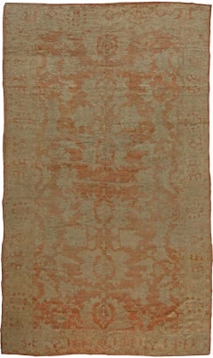 Doris Leslie Blau Antique Oushak Turkish Geometric Tan With Taupe Rug - c. 1920