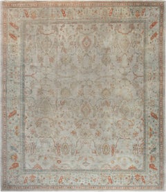 Doris Leslie Blau Antique Oushak Turkish Gray Rug - c. 1910 (Size Adjusted)