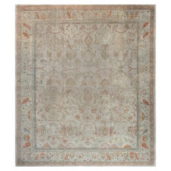 Doris Leslie Blau Antique Oushak Turkish Gray Rug - c. 1910 (Size Adjusted)