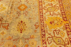 Doris Leslie Blau Antique Oushak Turkish Ivory Rug - c. 1880 (Size Adjusted)