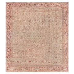 Doris Leslie Blau Antique Oushak Turkish Medallion Geometric Tan Rug - c. 1900