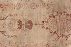 Doris Leslie Blau Antique Oushak Turkish Medallion Light Beige Rug - c. 1910
