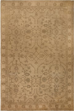 Doris Leslie Blau Antique Oushak Turkish Oversized Tan With Taupe Rug - c. 1900