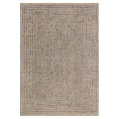 Doris Leslie Blau Antique Oushak Turkish Taupe Rug - c. 1920 (Size Adjusted)