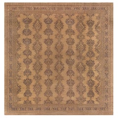 Doris Leslie Blau Alfombra turca Oushak auténtica de 1900 de gran tamaño