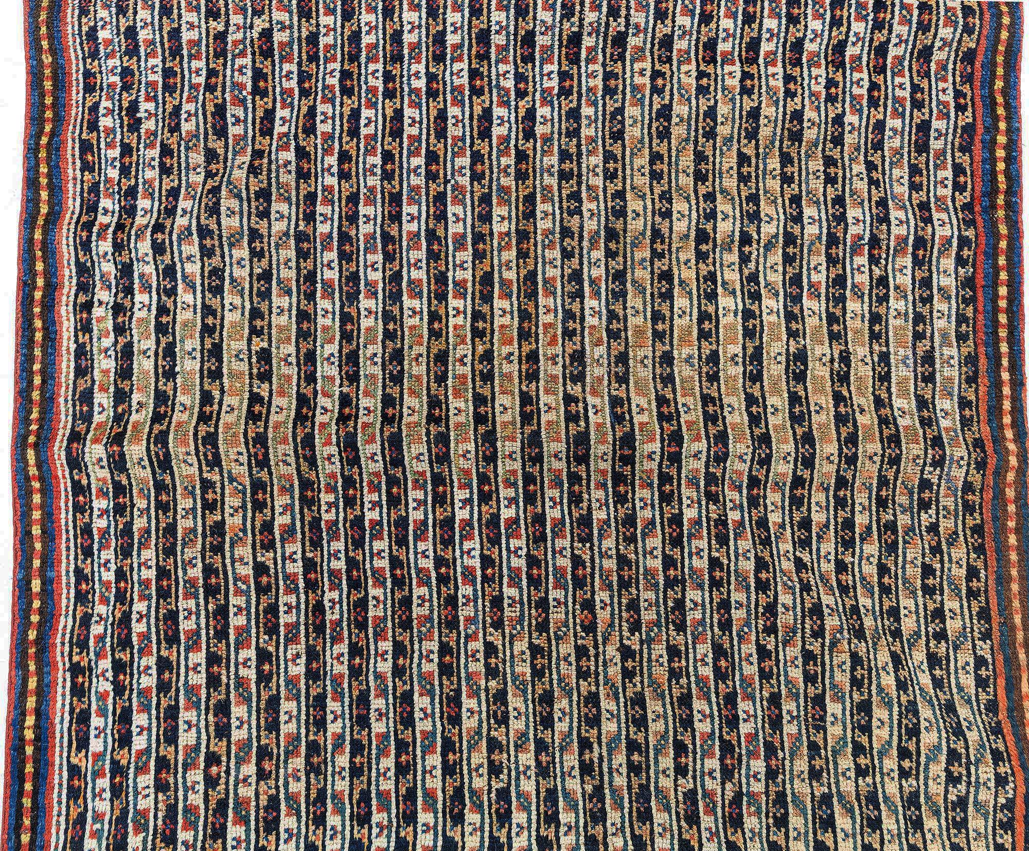 Mid-Century Modern Doris Leslie Blau Antique Persian Feraghan Handmade Wool Runner For Sale