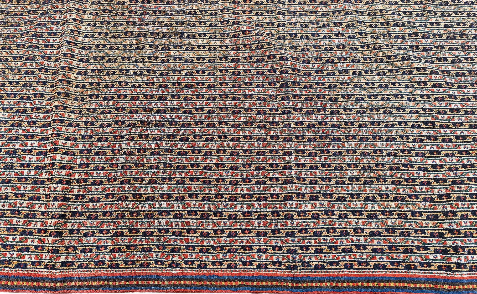 Hand-Knotted Doris Leslie Blau Antique Persian Feraghan Handmade Wool Runner For Sale