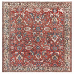 Tapis persan ancien Heriz en laine rouge Doris Leslie Blau