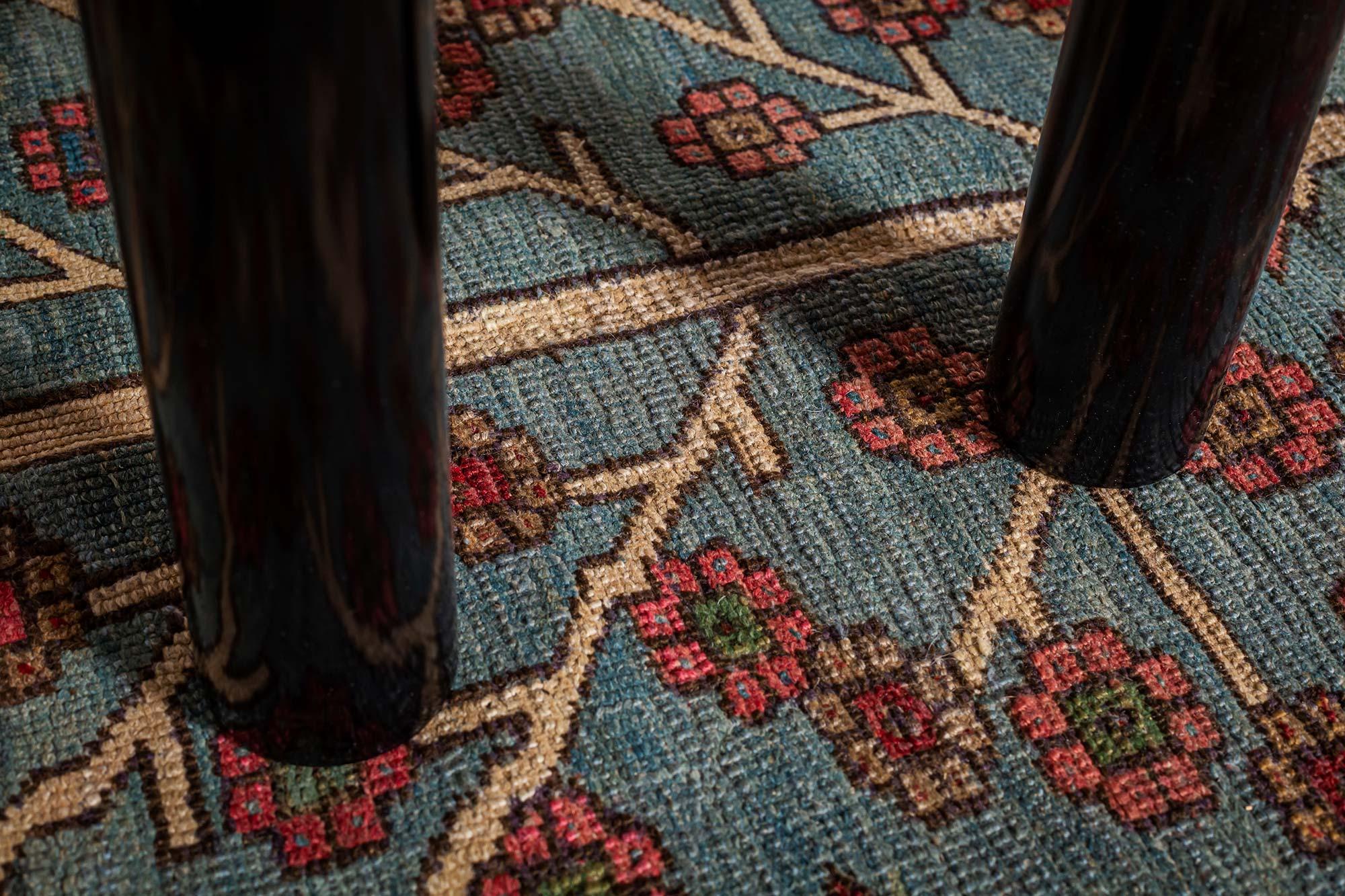 Hand-Knotted Doris Leslie Blau Antique Persian Heriz Rug For Sale