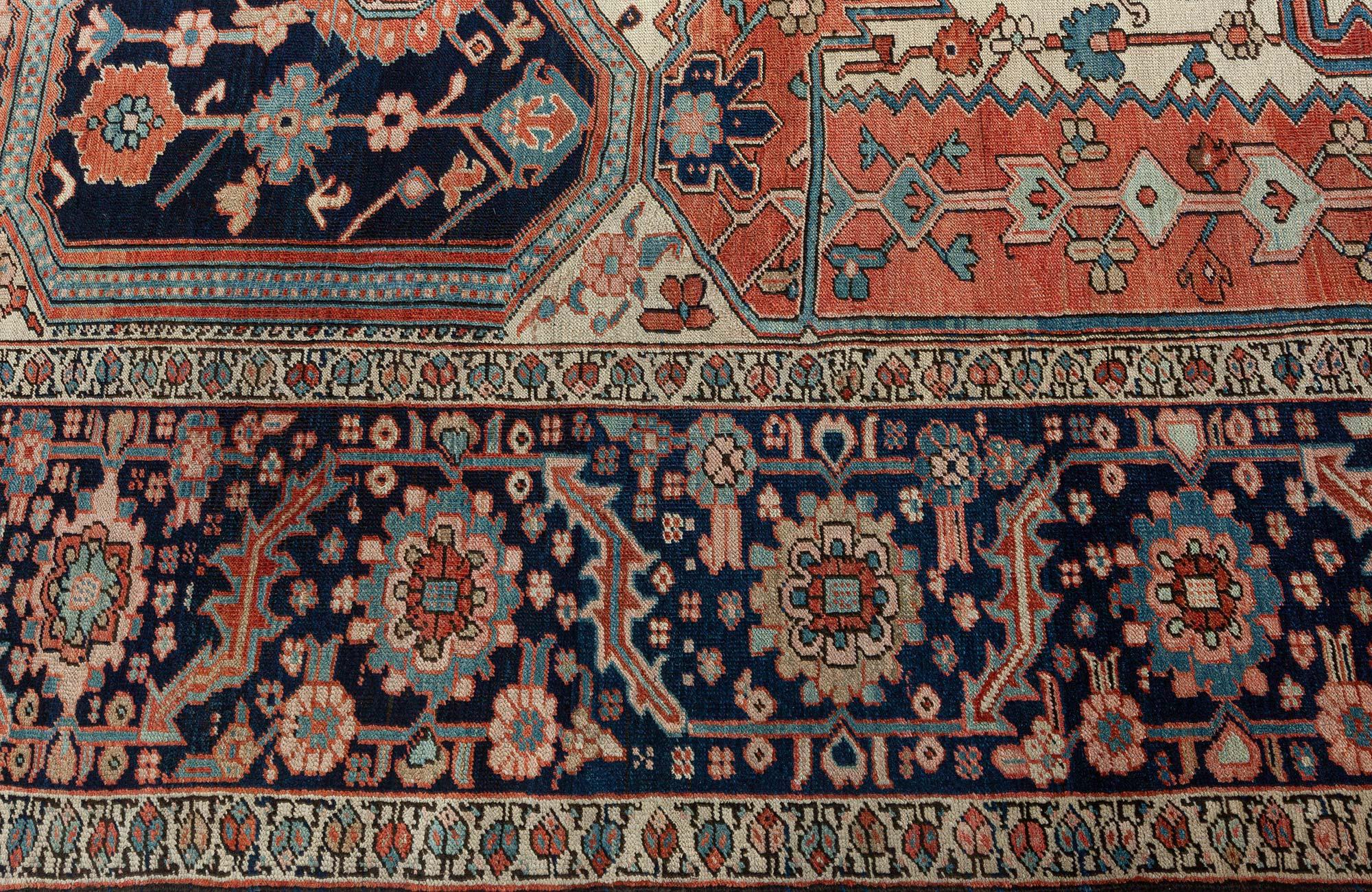 Hand-Knotted Doris Leslie Blau Antique Persian Heriz Rug For Sale
