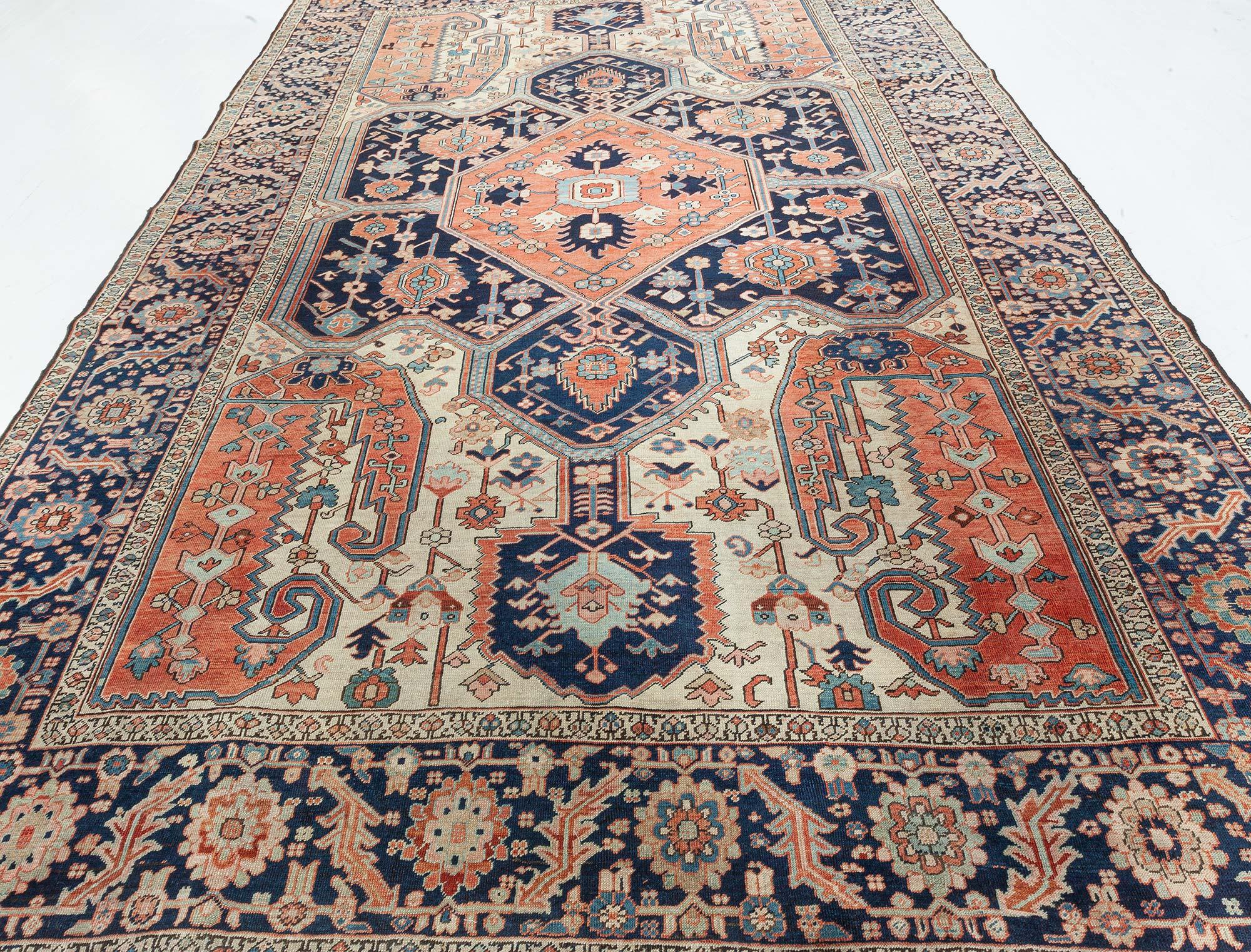 20th Century Doris Leslie Blau Antique Persian Heriz Rug For Sale