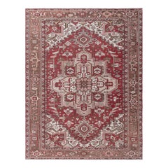 Doris Leslie Blauer antiker persischer Heriz-Teppich in Blau