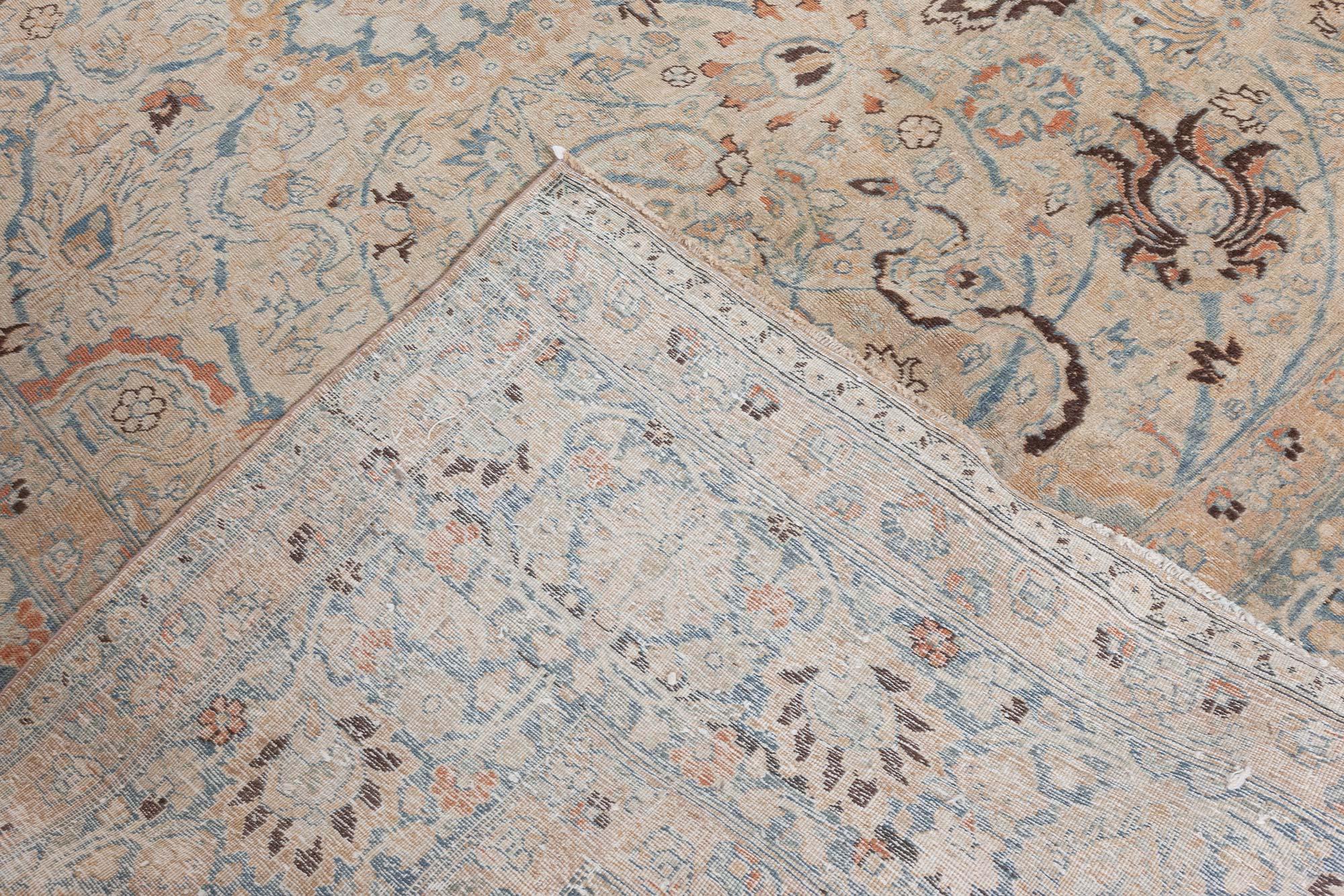 Doris Leslie Blauer antiker persischer Khorassan-Wollteppich, handgefertigt im Angebot 3